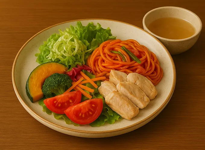 季節の野菜と若鳥のサラダ